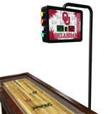 Oklahoma Sooners Shuffleboard Table | Laser Engraved Logo Shuffleboard Table