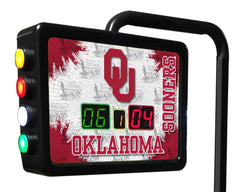 University of Oklahoma Sooners Logo Electronic Shuffleboard Table Scoring Unit Close Up