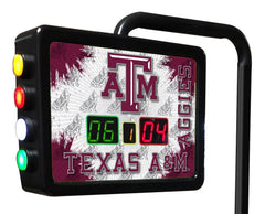 Texas A&M University Aggies Logo Electronic Shuffleboard Table Scoring Unit Close Up