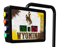 University of Wyoming Cowboys Logo Electronic Shuffleboard Table Scoring Unit Close Up