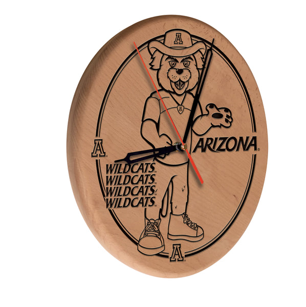 Arizona Wildcats Engraved Wood Clock