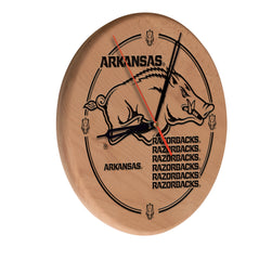 Arkansas Razorbacks Laser Engraved Wood Clock