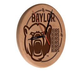 Baylor Bears Engraved Wood Clock