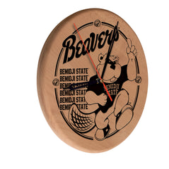 Bemidji State Beavers Engraved Wood Clock