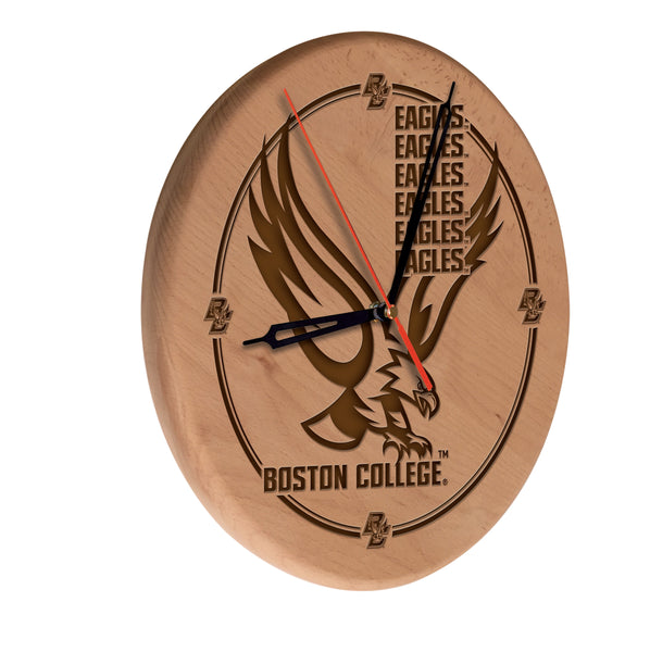Boston College Eagles Engraved Wood Clock