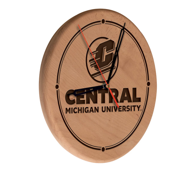 Central Michigan Chippewas Engraved Wood Clock