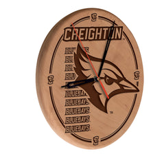 Creighton Blue Jays Engraved Wood Clock