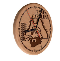 ECU Pirates Engraved Wood Clock
