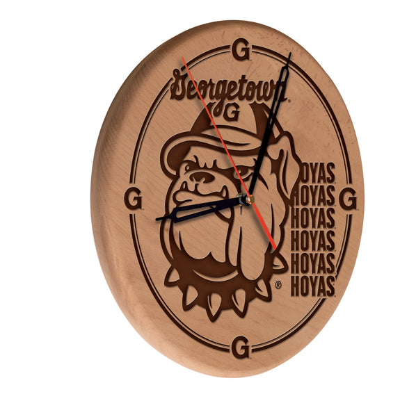Georgetown Hoyas Engraved Wood Clock