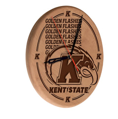 Kent State Golden Flashes Engraved Wood Clock 