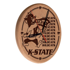 Kansas State Wildcats Engraved Wood Clock