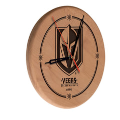 Las Vegas Golden Knights Engraved Wood Clock