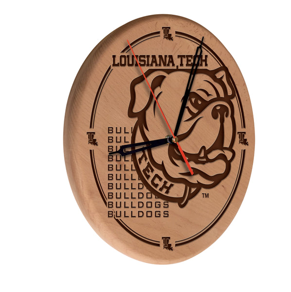 Louisiana Tech Bulldogs Engraved Wood Clock