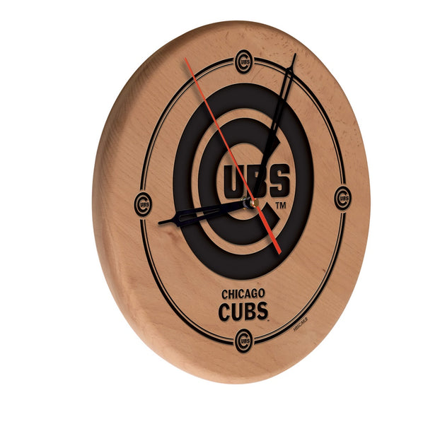 Chicago Cubs Engraved Wood Clock | MLB Wood Clock