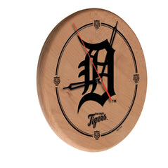 MLB's Detroit Tigers Logo Laser Engraved Wood Clock from Holland Bar Stool Co.