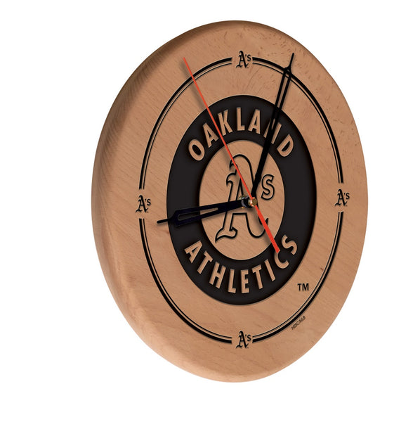 Oakland Athletics Engraved Wood Clock | MLB Wood Clock