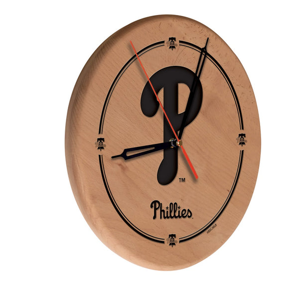 Philadelphia Phillies Engraved Wood Clock | MLB Wood Clock