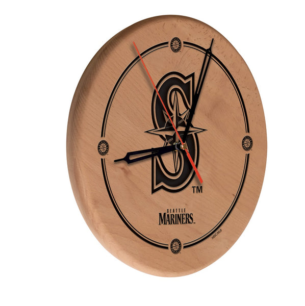 Seattle Mariners Engraved Wood Clock | MLB Wood Clock