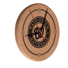 Washington Nationals Engraved Wood Clock | MLB Wood Clock