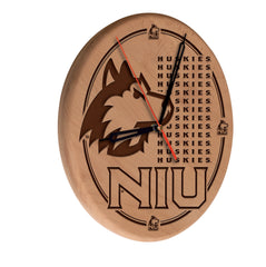 Northern Illinois University Huskies Laser Engraved Wood Clock