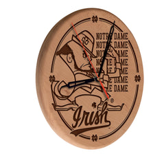 Notre Dame Fighting Irish Engraved Wood Clock