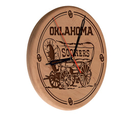 Oklahoma Sooners Engraved Wood Clock