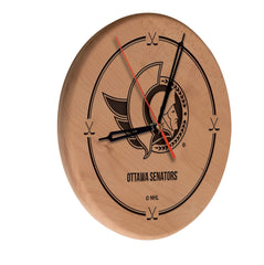Ottawa Senators Engraved Wood Clock