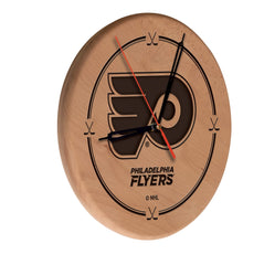 Philadelphia Flyers Engraved Wood Clock