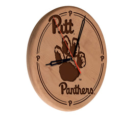 Pittsburgh Panthers Engraved Wood Clock