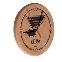 St. Louis Blues Engraved Wood Clock