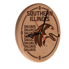 Southern Illinois University Salukis Laser Engraved Wood Clock