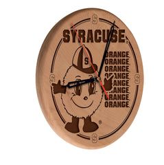 Syracuse Orange Engraved Wood Clock