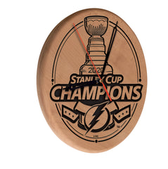 Tampa Bay Lightning 2020 Stanley Cup Champions Engraved Wood Clock