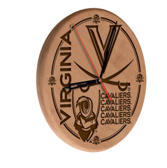 Virginia Cavaliers Engraved Wood Clock