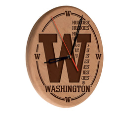 Washington Huskies Engraved Wood Clock