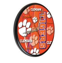 Clemson Tigers Printed Wood Clock