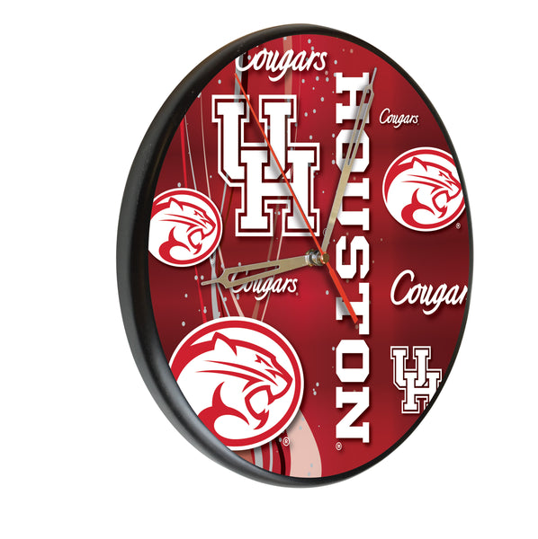 University of Houston Cougars Printed Wood Clock