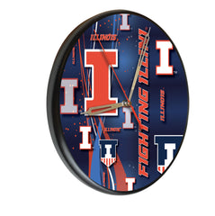 Illinois Fighting Illini Printed Wood Clock