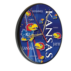 Kansas Jayhawks Printed Wood Clock