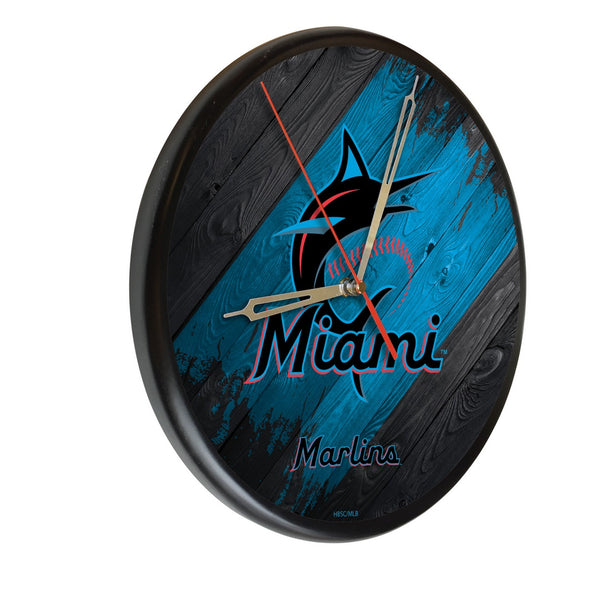 Miami Marlins Printed Wood Clock | MLB Wood Clock