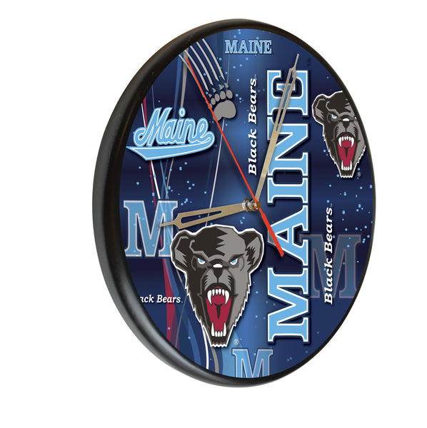 University of Maine Black Bears Printed Wood Clock