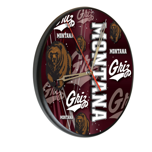 University of Montana Grizzlies Printed Wood Clock