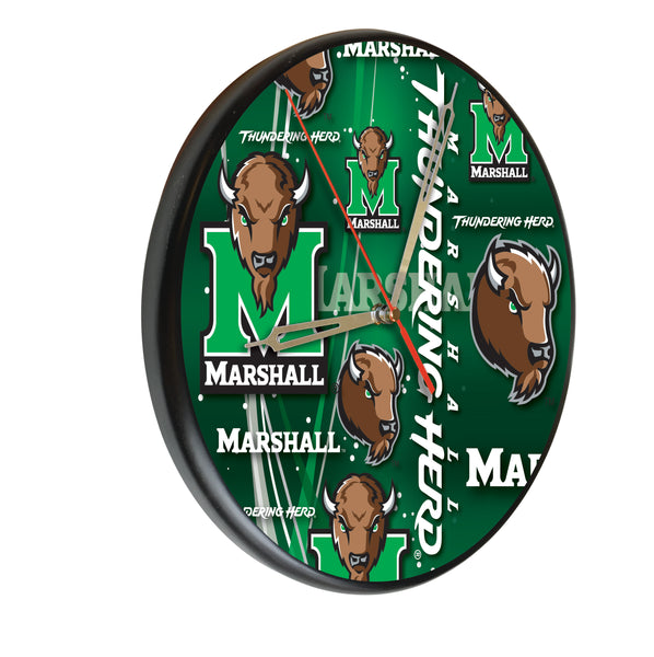 University of Marshall Thundering Herd Printed Wood Clock