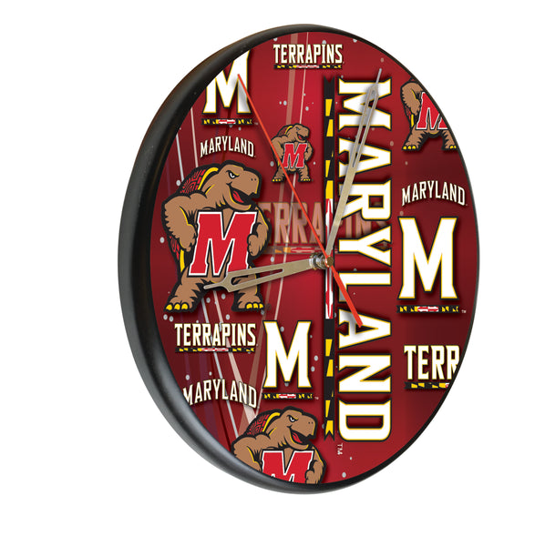 Maryland Terrapins Printed Wood Clock