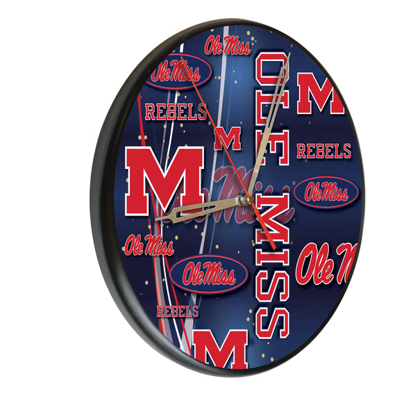 Ole Miss Rebels Printed Wood Clock