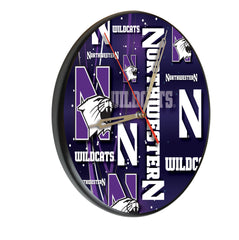 Northwestern Wildcats Printed Wood Clock