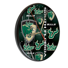 University of South Florida Bulls Printed Wood Clock