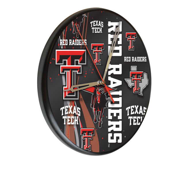 Texas Tech Red Raiders Printed Wood Clock