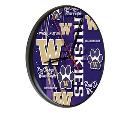 Washington Huskies Printed Wood Clock