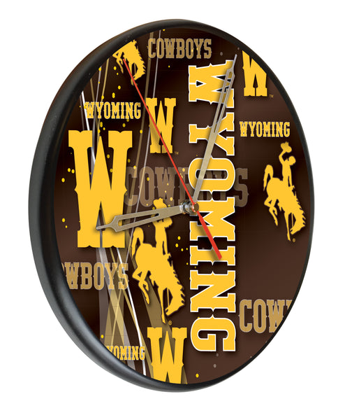 Wyoming Cowboys Printed Wood Clock